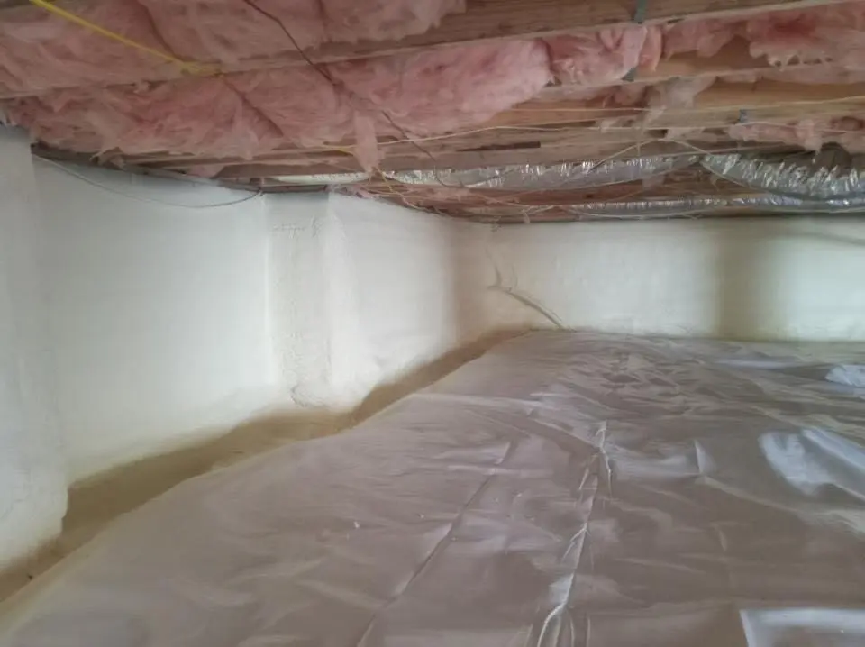 Crawl space encapsulation with closed-cell spray foam for Metal Roof Coating in River Road