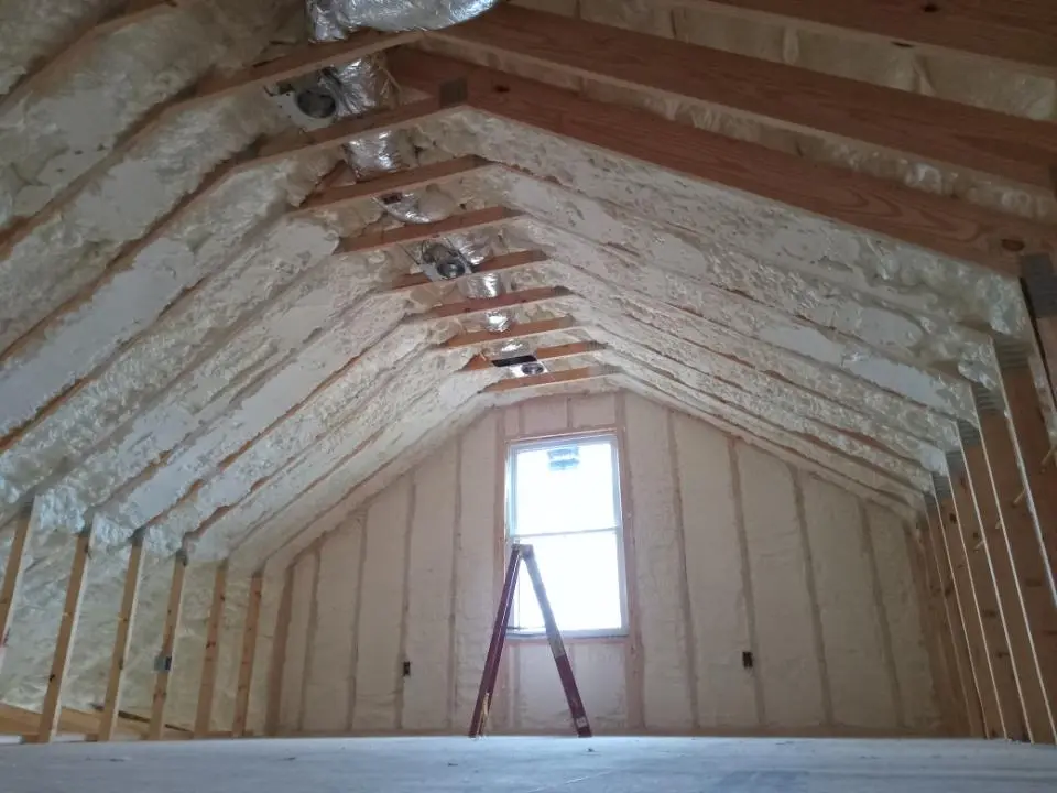 Spray foam roofing application for Crawl Space Insulation project in River Road